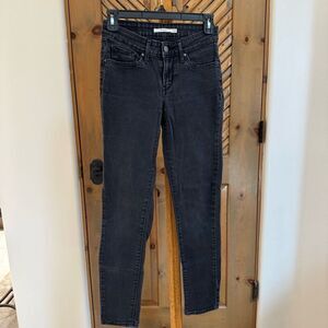 Levi’s (26/2) 711 Skinny Jeans - Black Classic Stretch Denim
